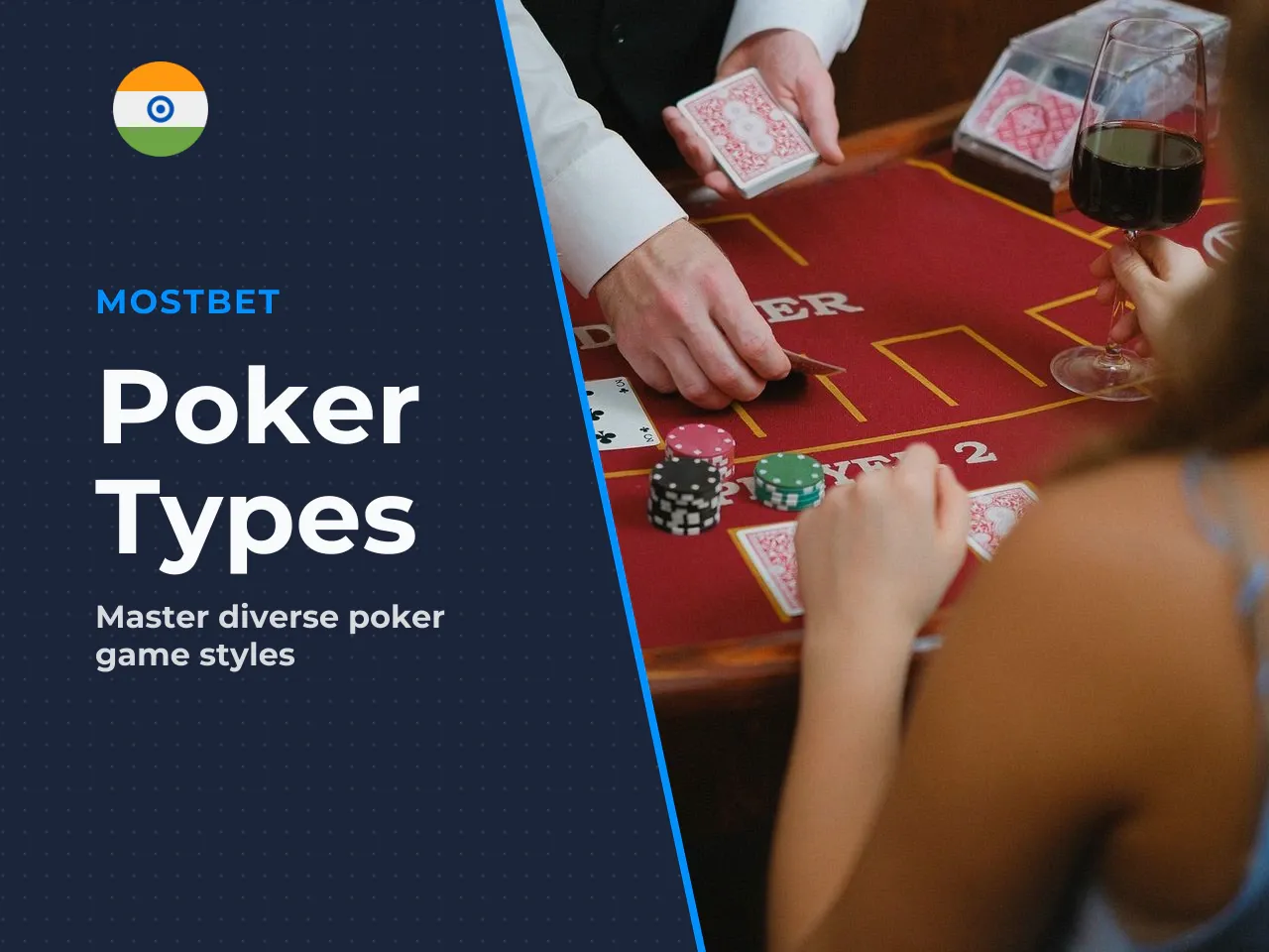 Main kinds of poker: draw, stud, community card and high low. The main kinds of poker differ primarily in how cards are dealt, whether discarding cards is allowed, and how the pot is awarded. The most